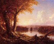 Thomas Cole Indian at Sunset oil